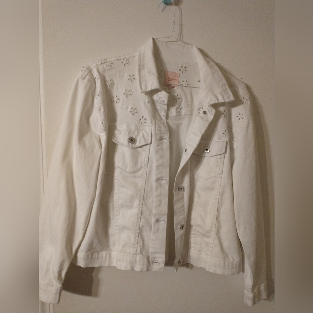 Candies White Cotton Jacket
